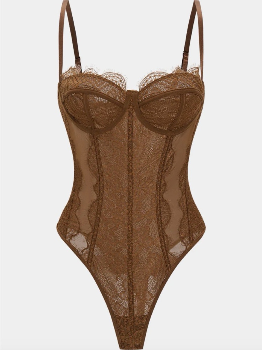 Brown Lace Bodysuit